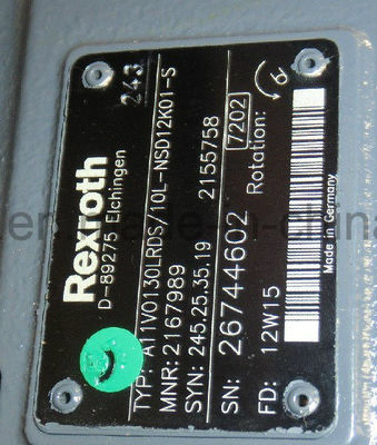 Bomba de pistón hidráulica de la serie A11vlo130rds para perforación rotativa con aceite A4VG28-B