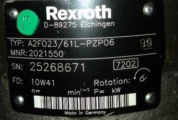 Resistente a la corrosión A2fo23 Serise Pampas de pistón hidráulico Partes de repuesto para grúas de rastreo